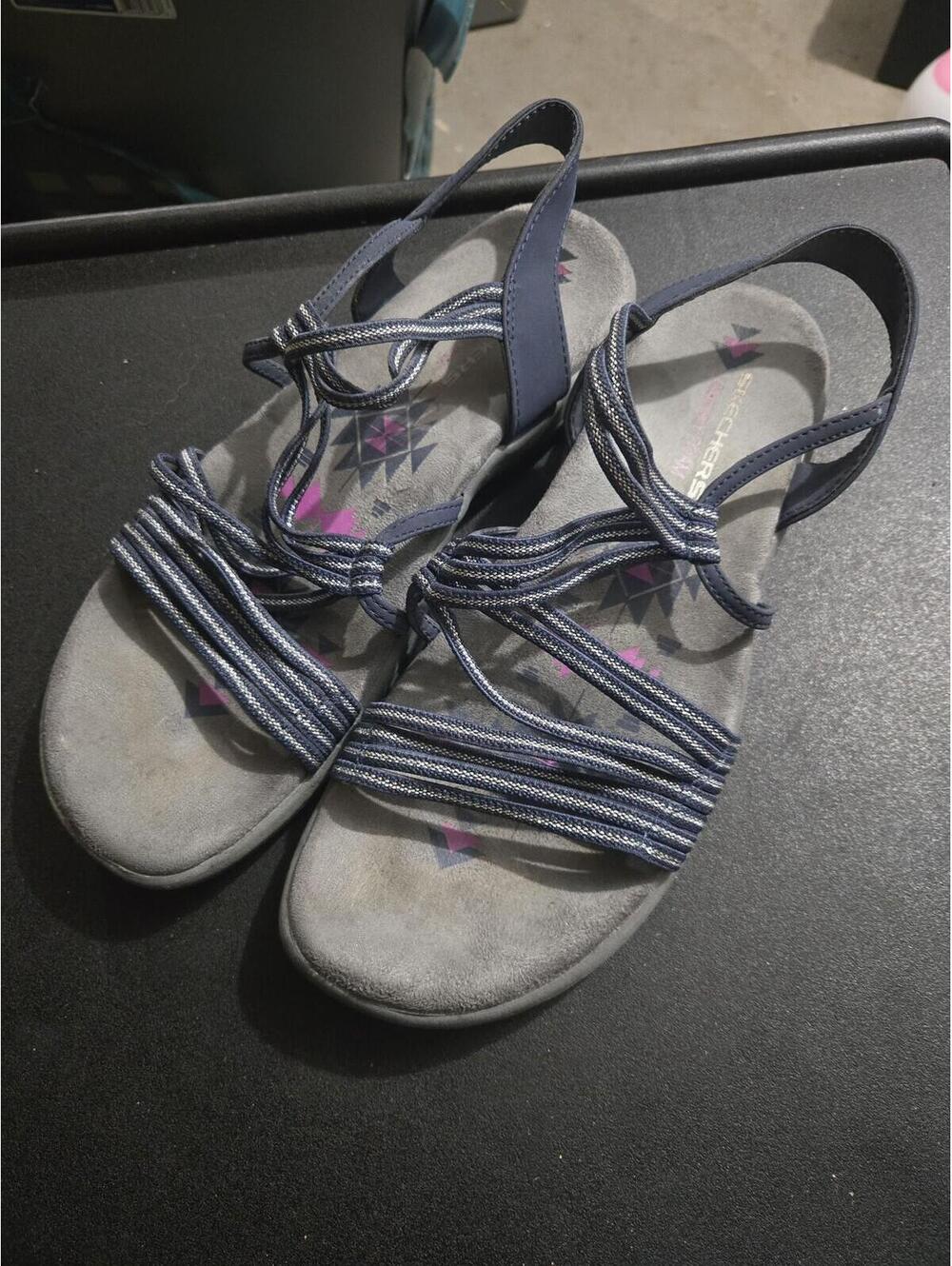 Skechers Reggae Slim Women's Strappy Sandals Size 8 - Picture 2 of 5
